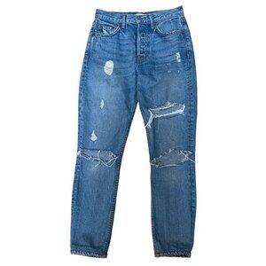 GRLFRND Sz 24 Jeans Karolina Distressed Mid Rise Ankle Skinny Last Dance Blue